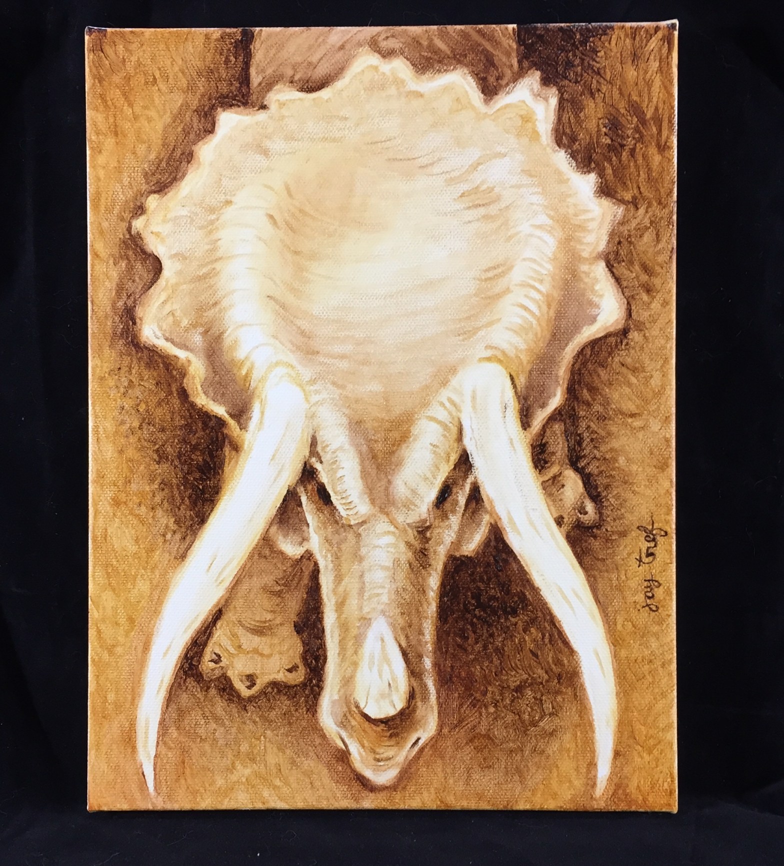 Painting of a dinosaur by Jay Trefethen