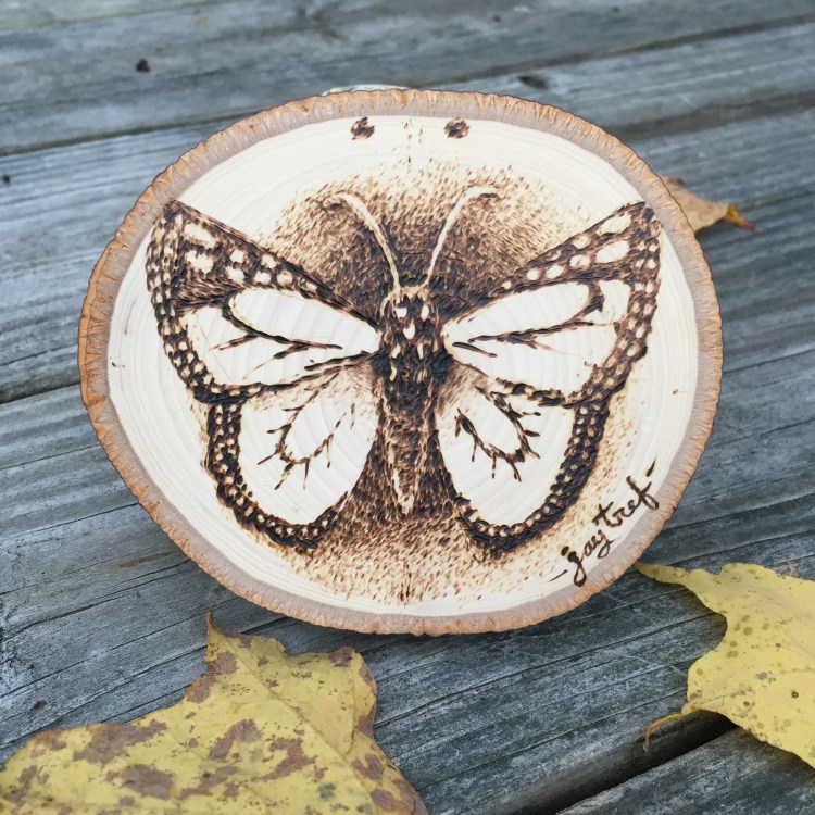pyrography on basswood by Jay Trefethen