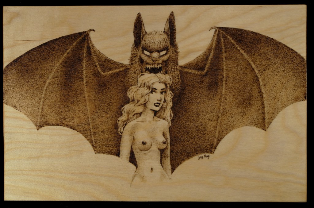 Pyrography art by Jay Trefethen.