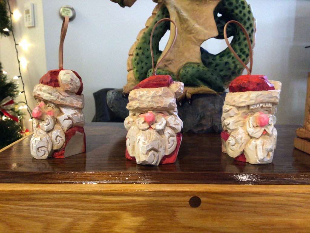 Santa Carvings by Jay Trefethen