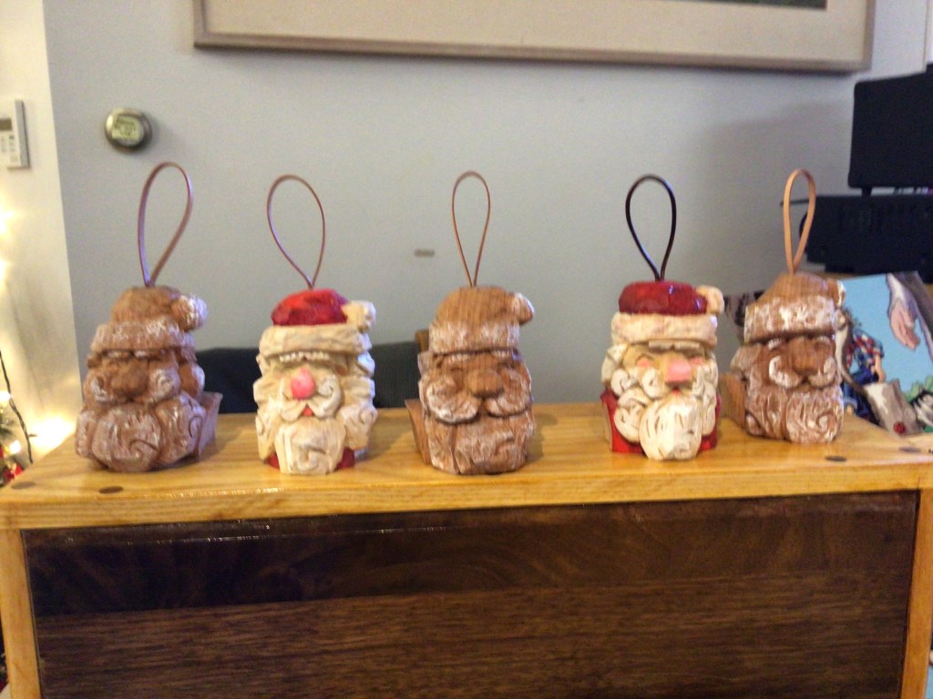 Santa Carvings by Jay Trefethen